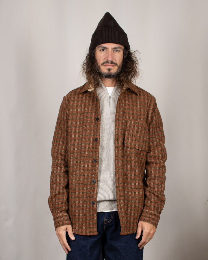 Merino Tweed Overshirt Brown