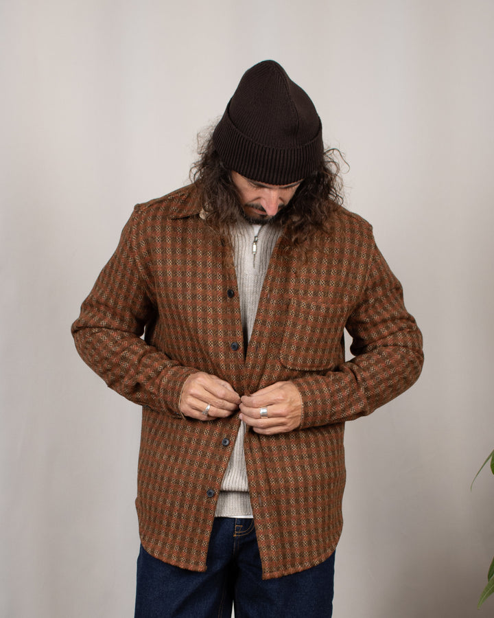 Merino Tweed Overshirt Brown
