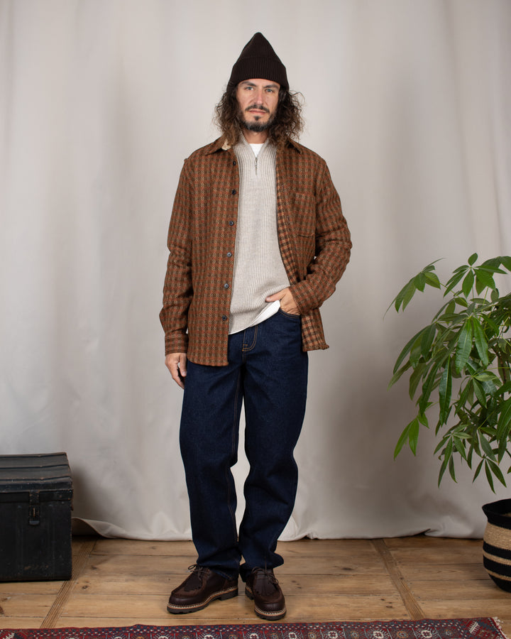 Pull Plato Col Camionneur Alpaga Brouillard