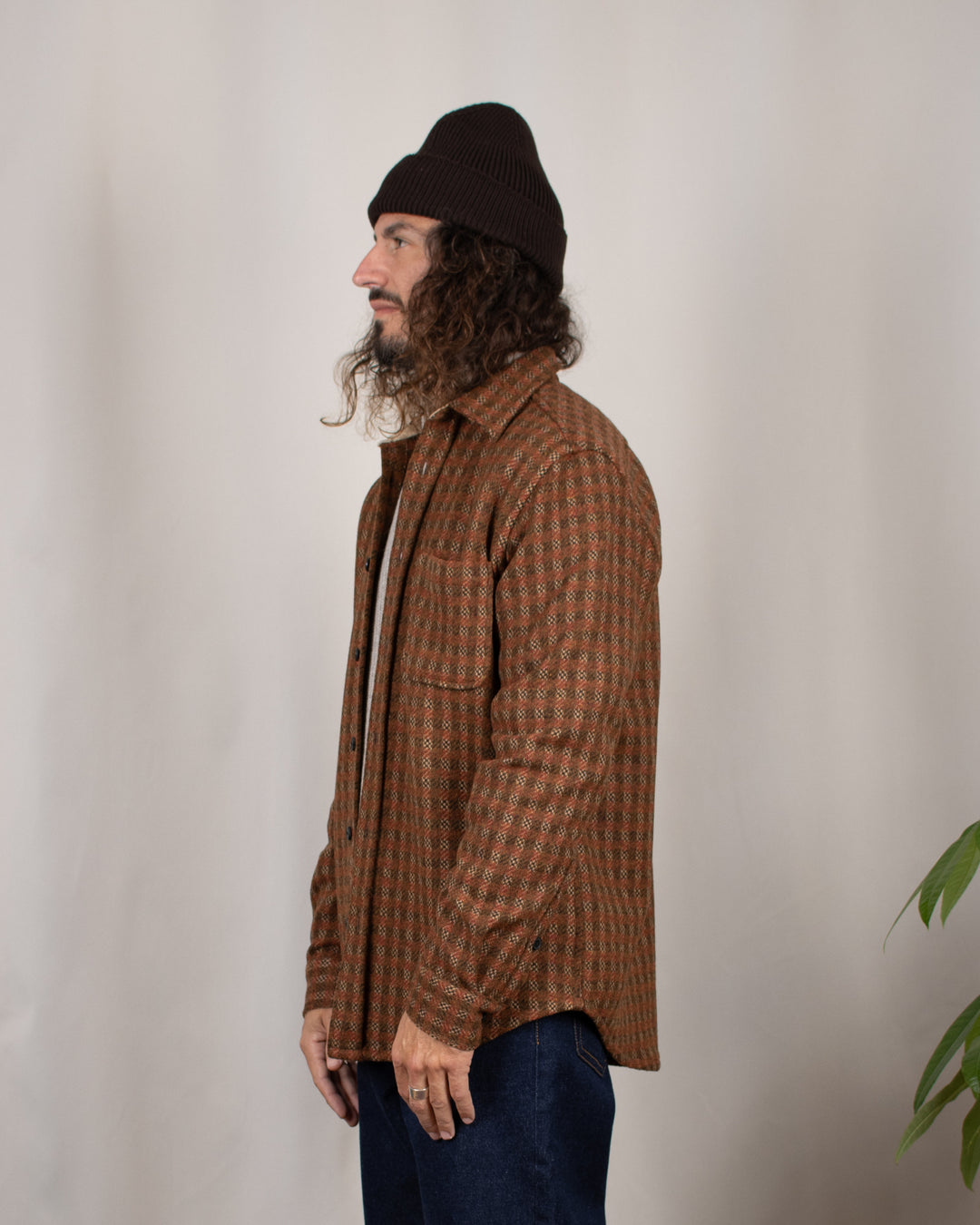 Merino Tweed Overshirt Brown