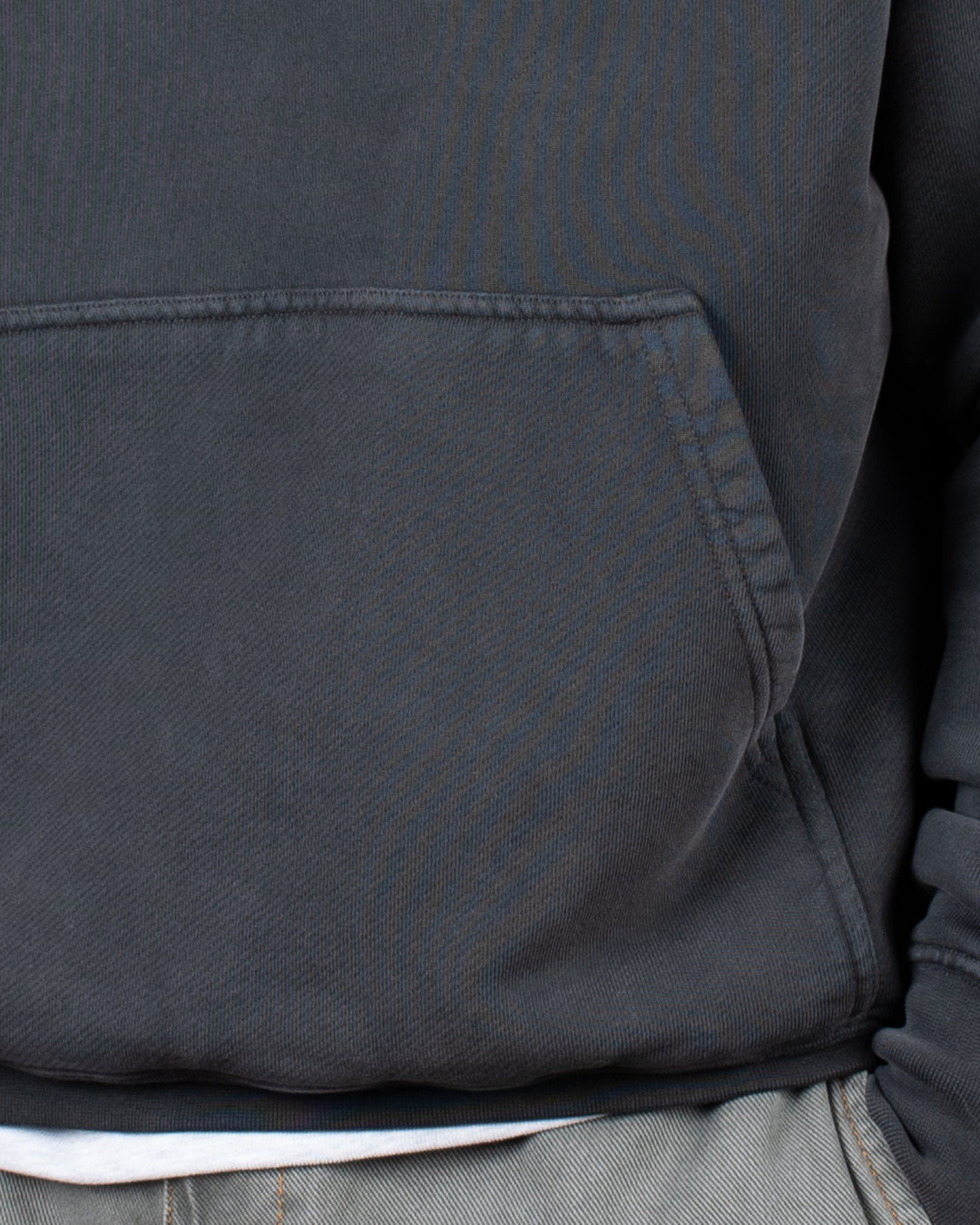 Relaxed Loopback Hoodie Blank Black Washed
