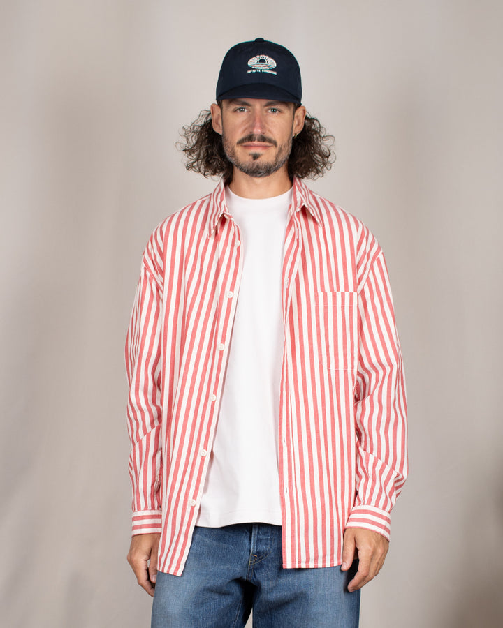 Melange Stripe Shirt Red