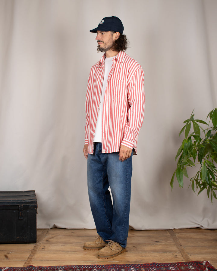 Melange Stripe Shirt Red