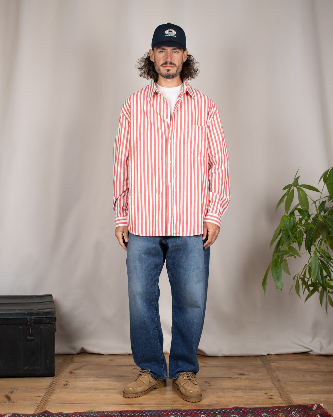 Melange Stripe Shirt Red