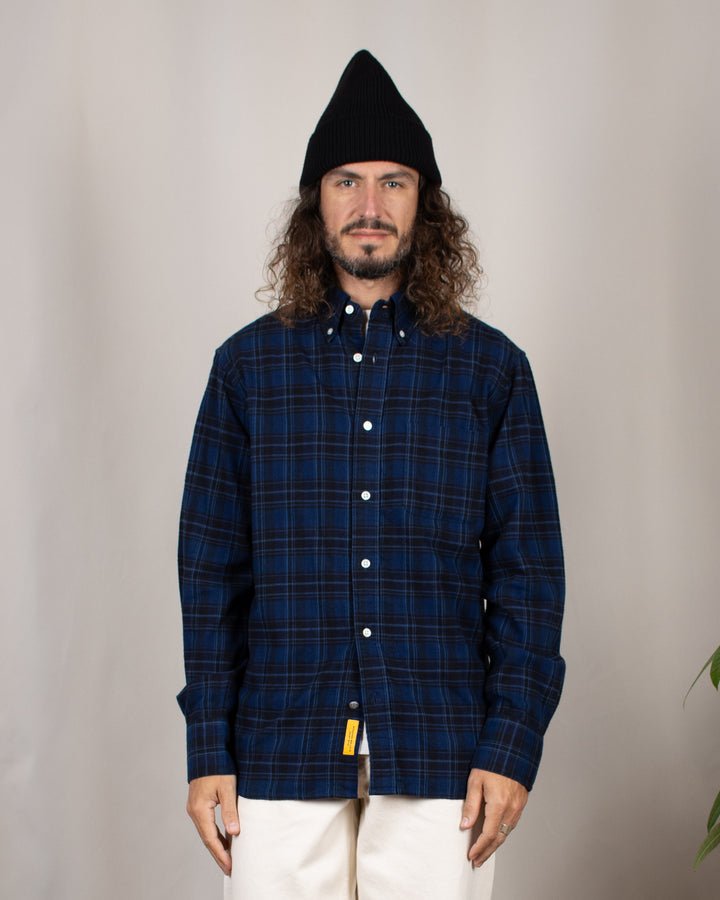 N°5 Classic Button Down Collar Shirt Black/Blue