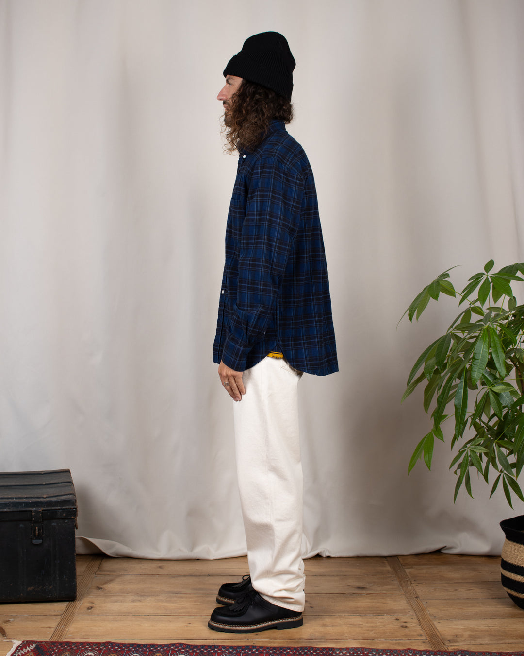 N°5 Classic Button Down Collar Shirt Black/Blue