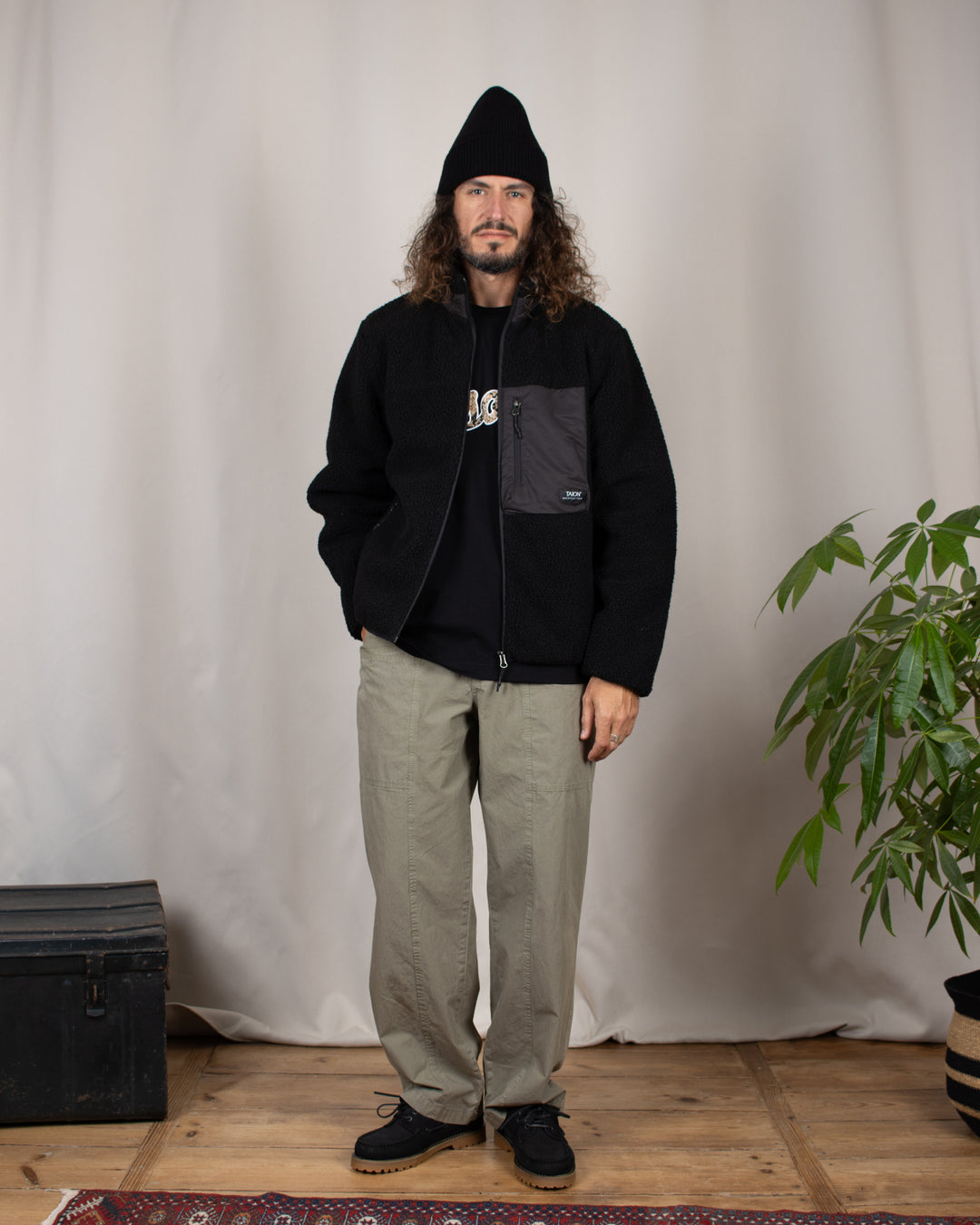 Mountain W-Zip Boa Hi Neck Jacket Black