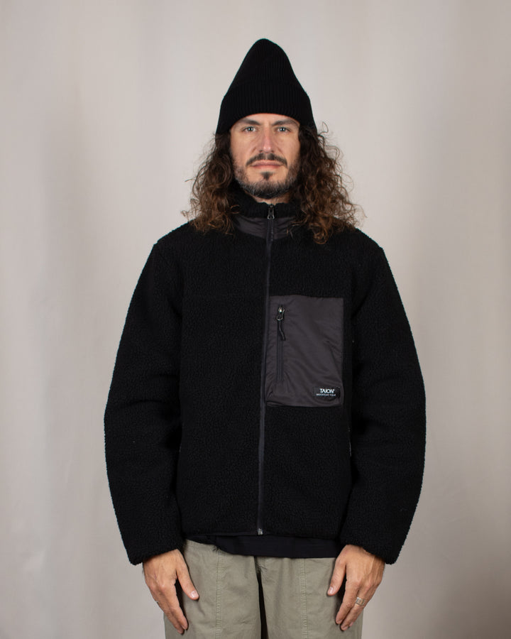 Mountain W-Zip Boa Hi Neck Jacket Black