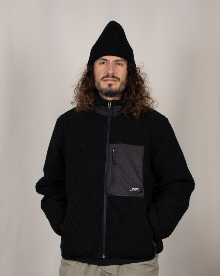 Mountain W-Zip Boa Hi Neck Jacket Black