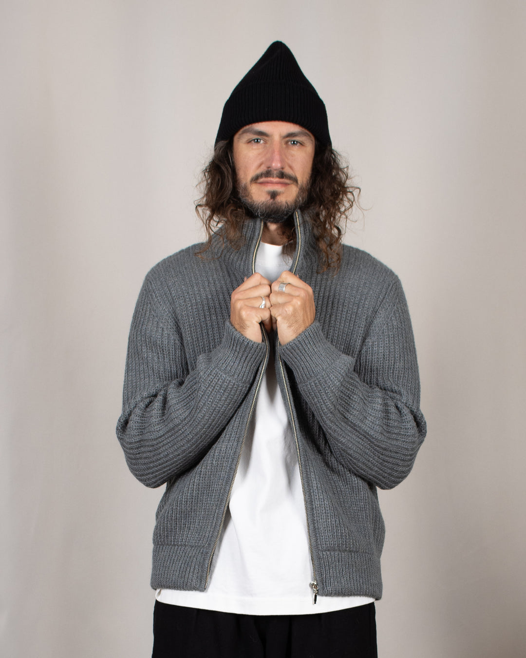 Veste Zip Alpaga Gris Lobo