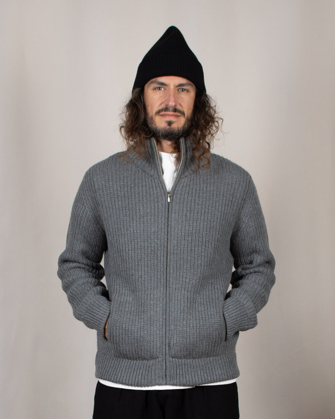 Veste Zip Alpaga Gris Lobo