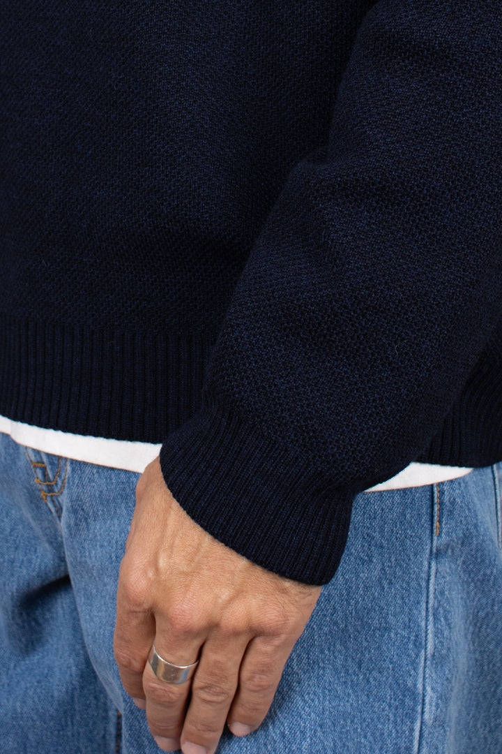 Pull Youri Col Rond Marine