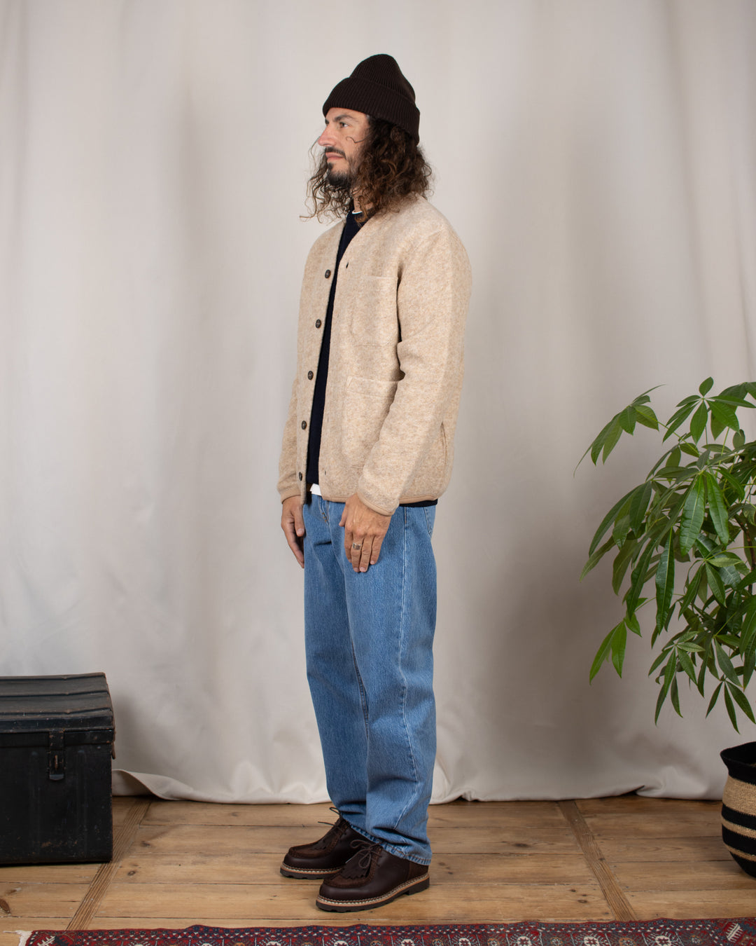 Cardigan Wool Fleece Fawn