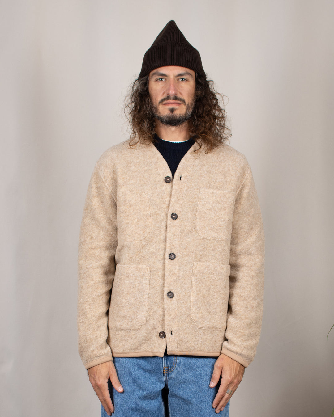 Cardigan Wool Fleece Fawn