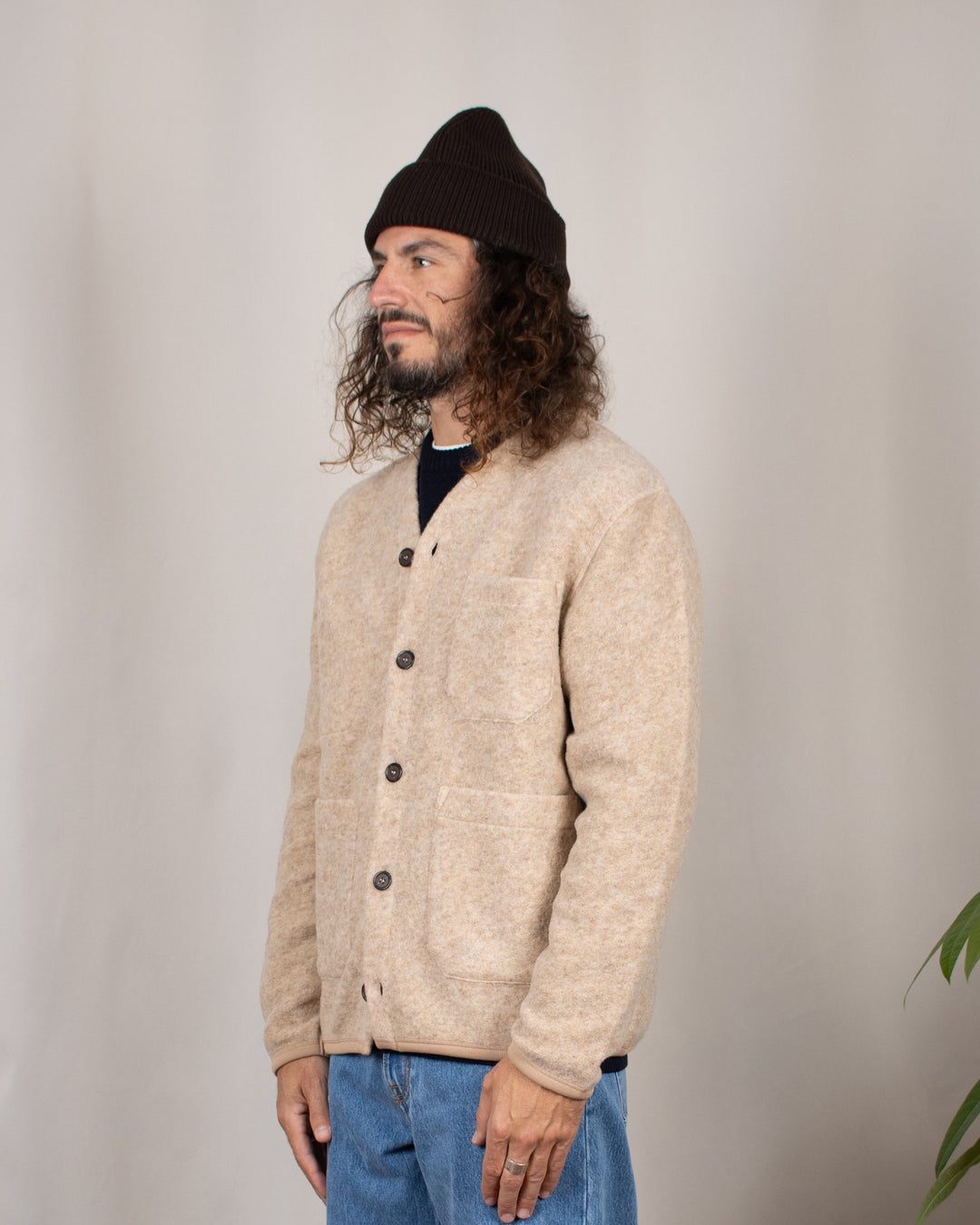 Cardigan Wool Fleece Fawn