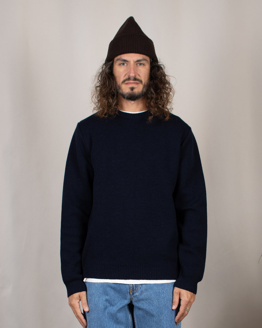 Pull Youri Col Rond Marine