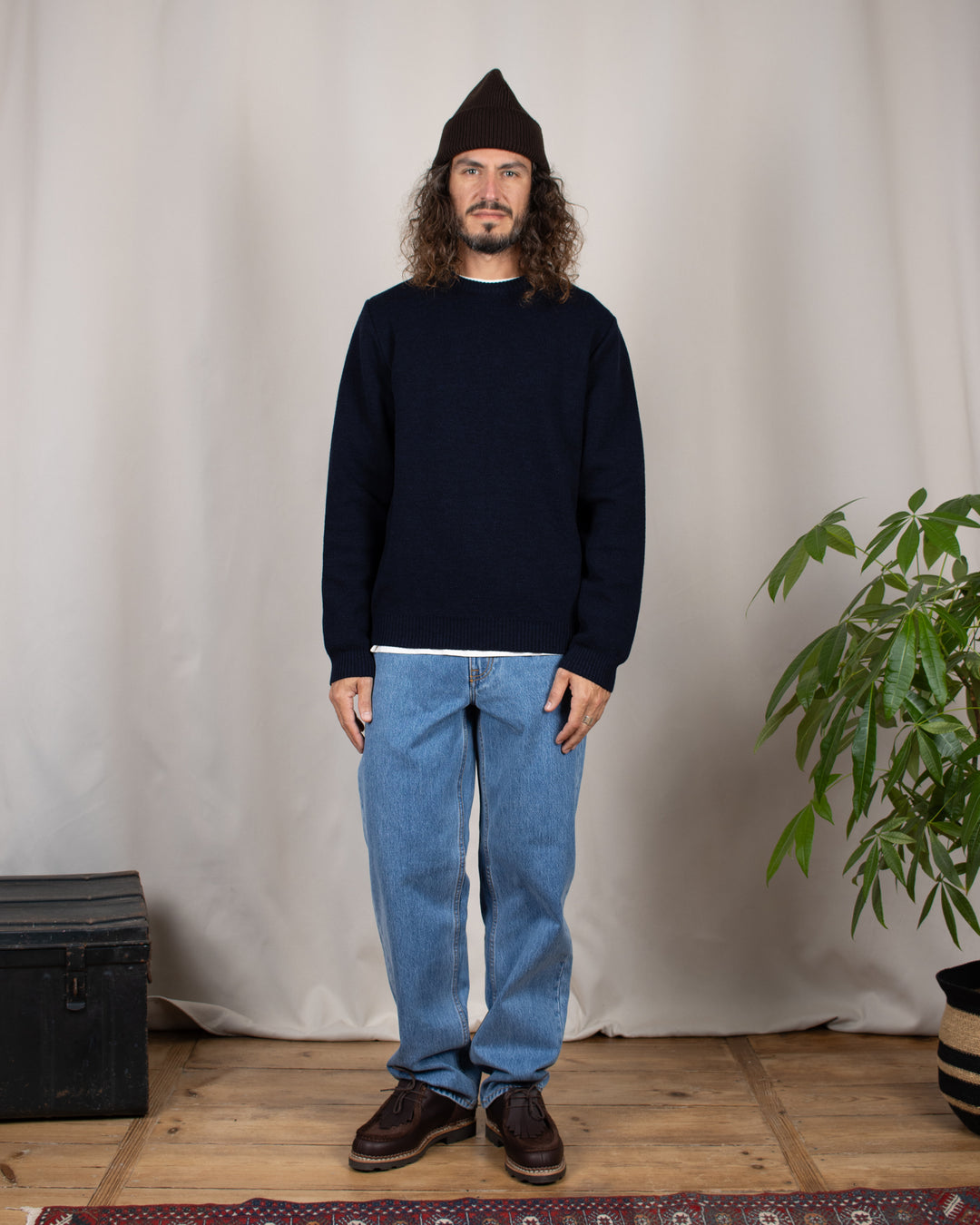 Pull Youri Col Rond Marine