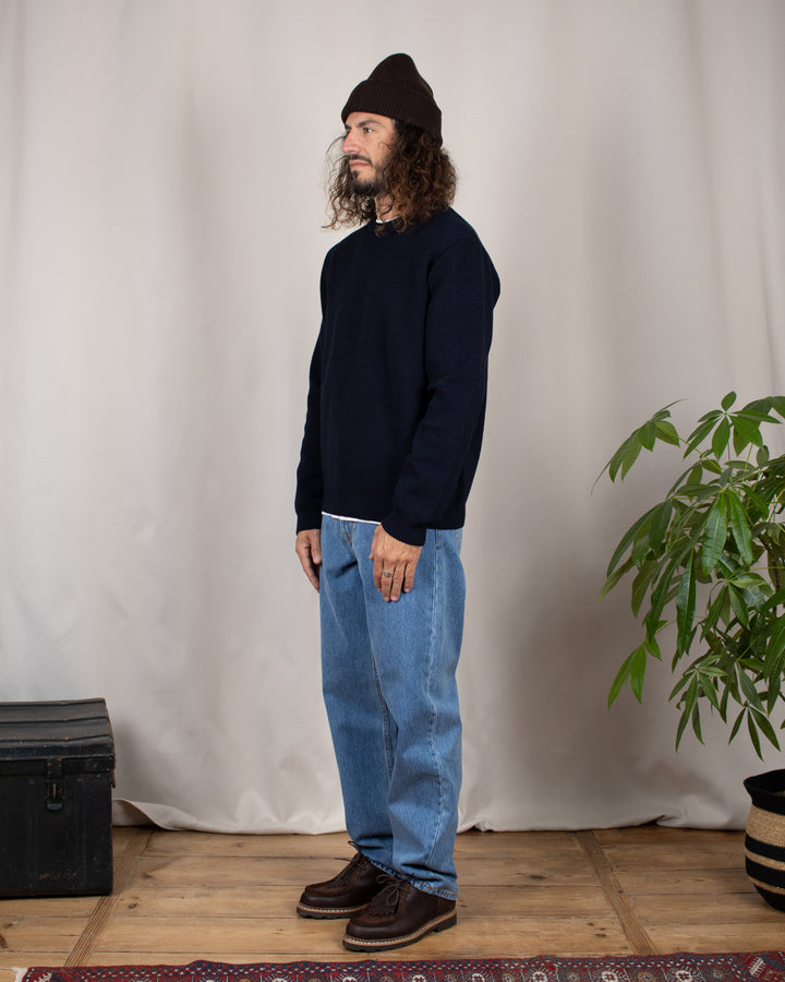 Pull Youri Col Rond Marine