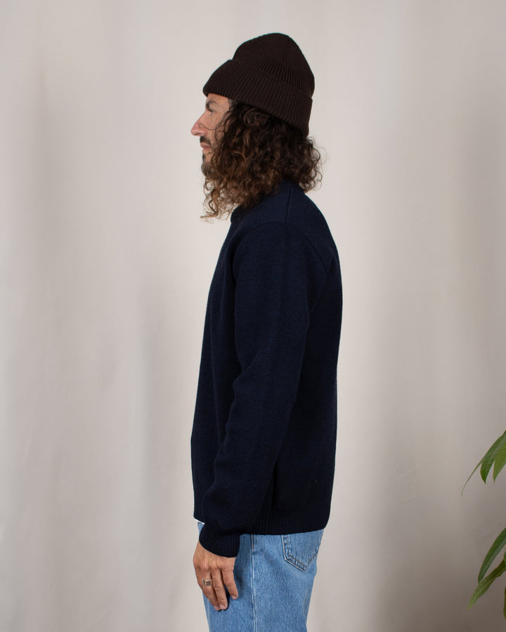 Pull Youri Col Rond Marine