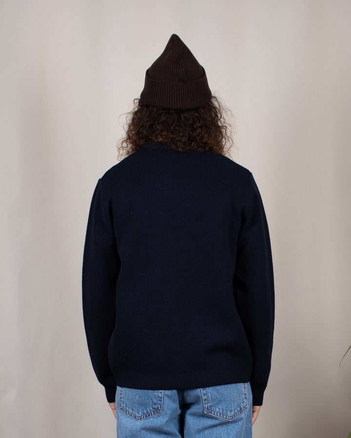 Pull Youri Col Rond Marine