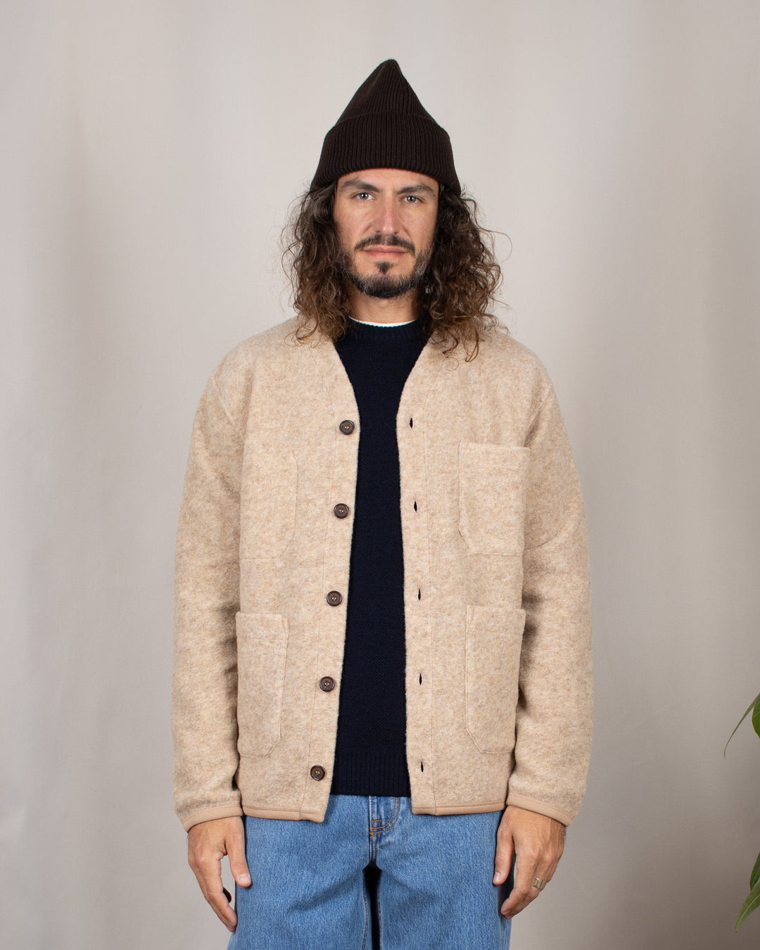 Cardigan Wool Fleece Fawn