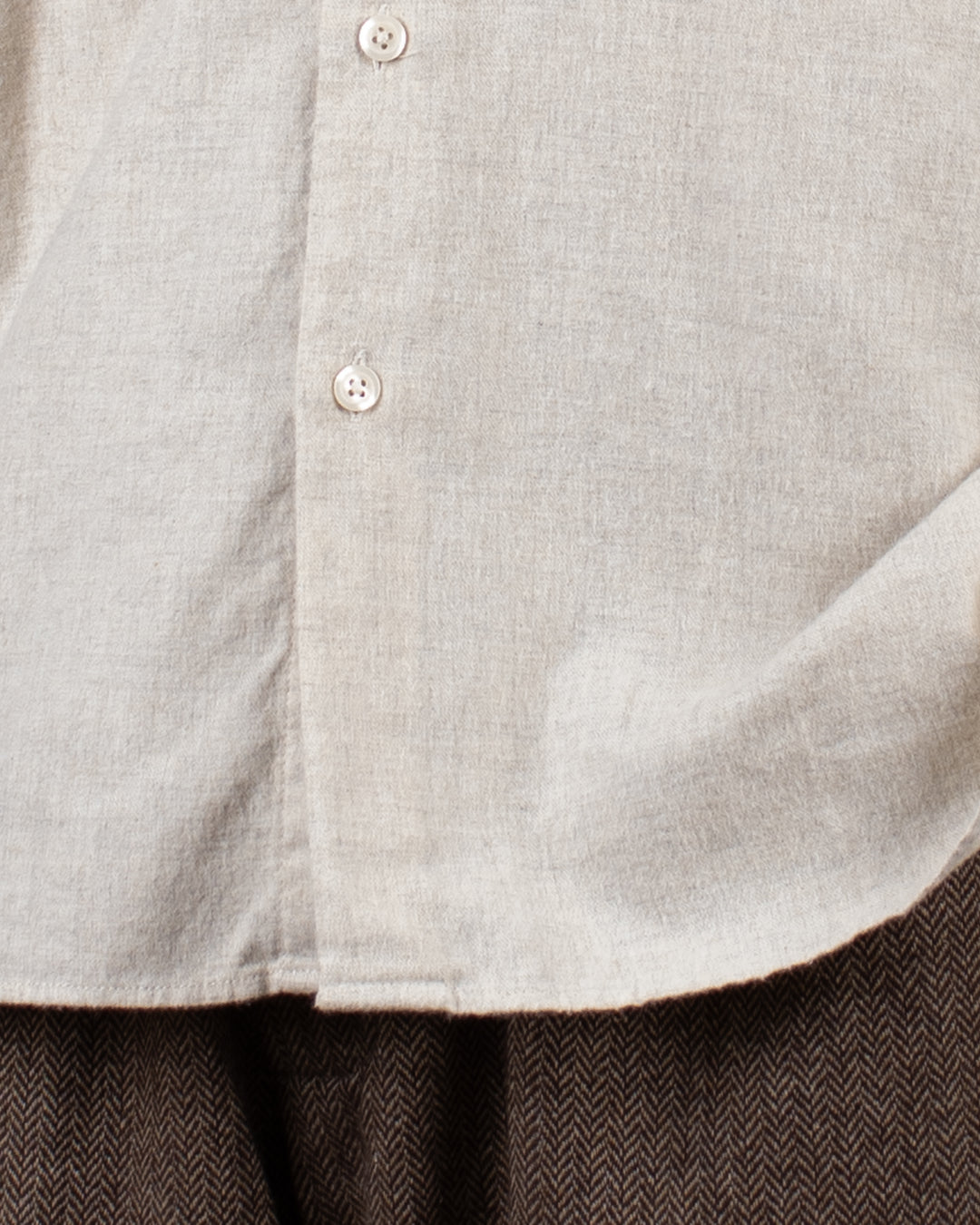 Square Pocket Shirt Brushed Flannel Ecru