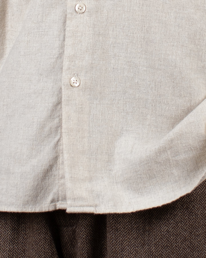 Square Pocket Shirt Brushed Flannel Ecru