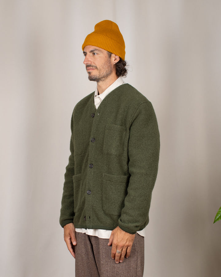 Cardigan Wool Fleece Olive