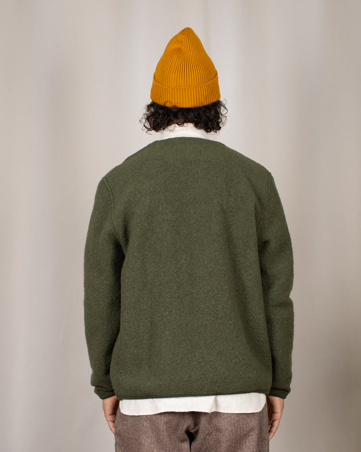 Cardigan Wool Fleece Olive