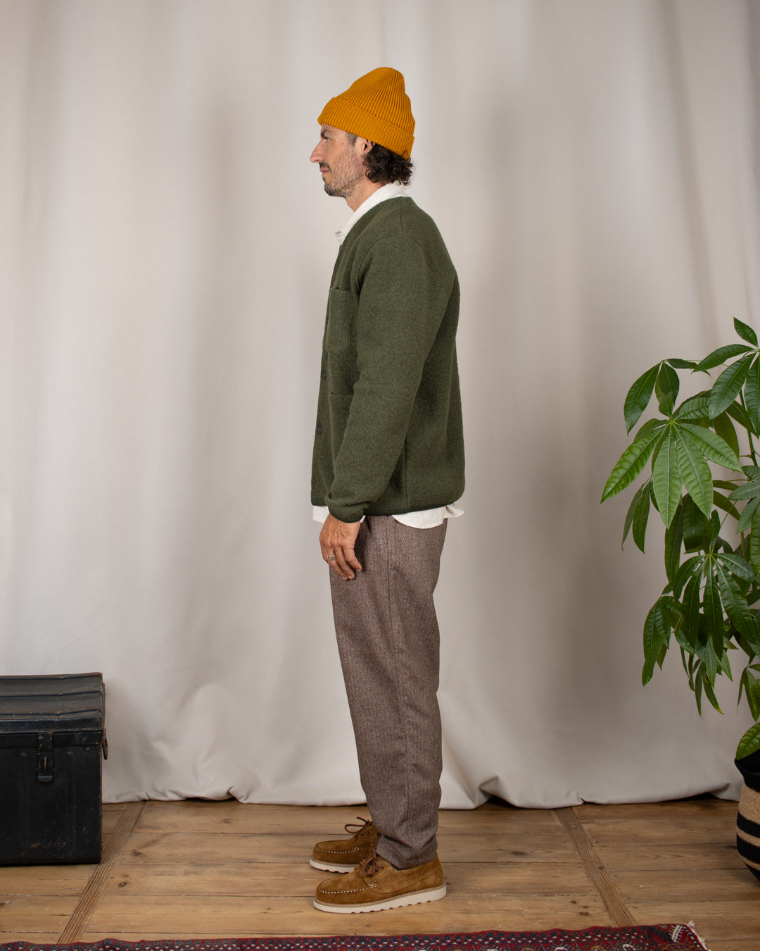 Cardigan Wool Fleece Olive