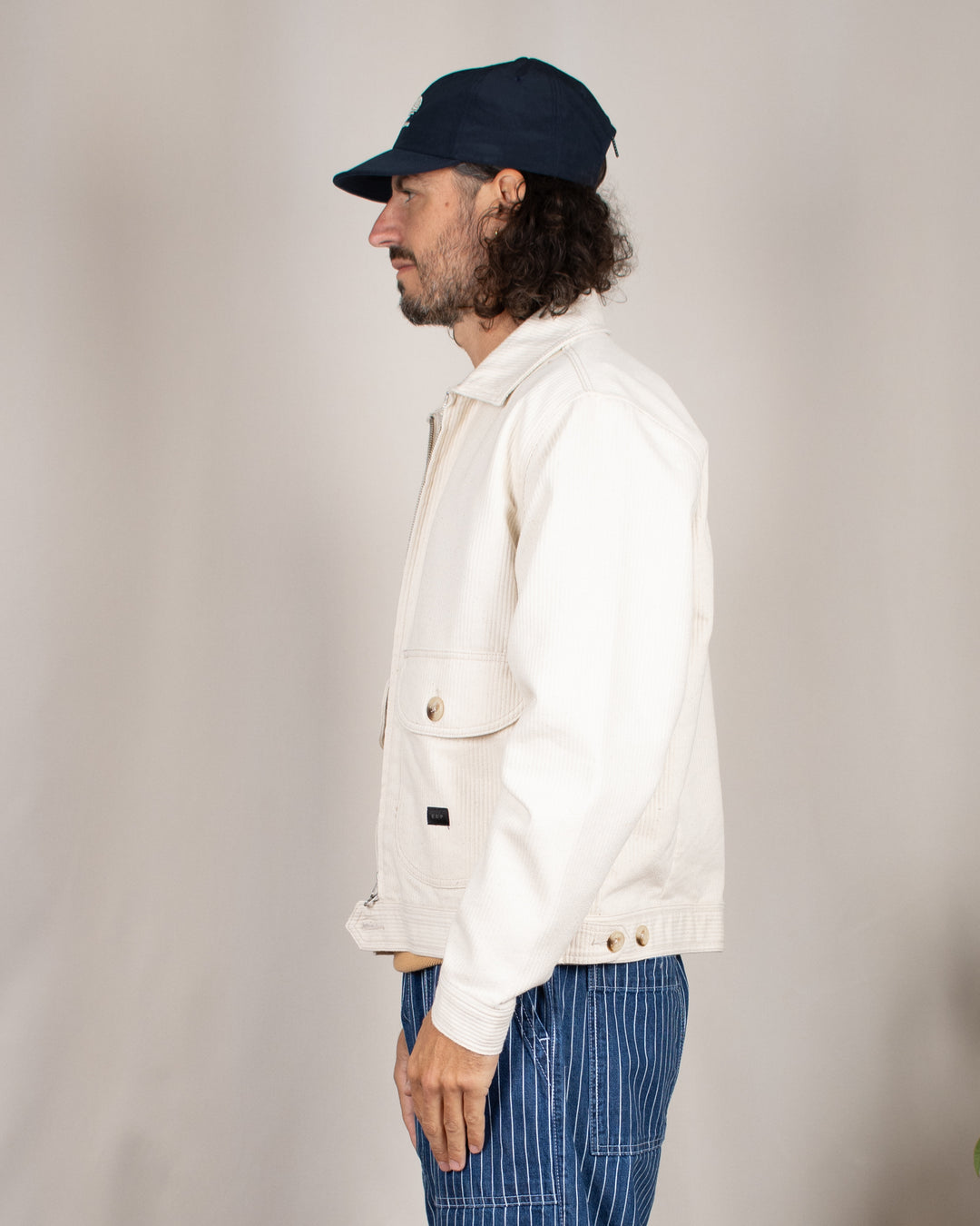 Work Jacket Seersucker Natural