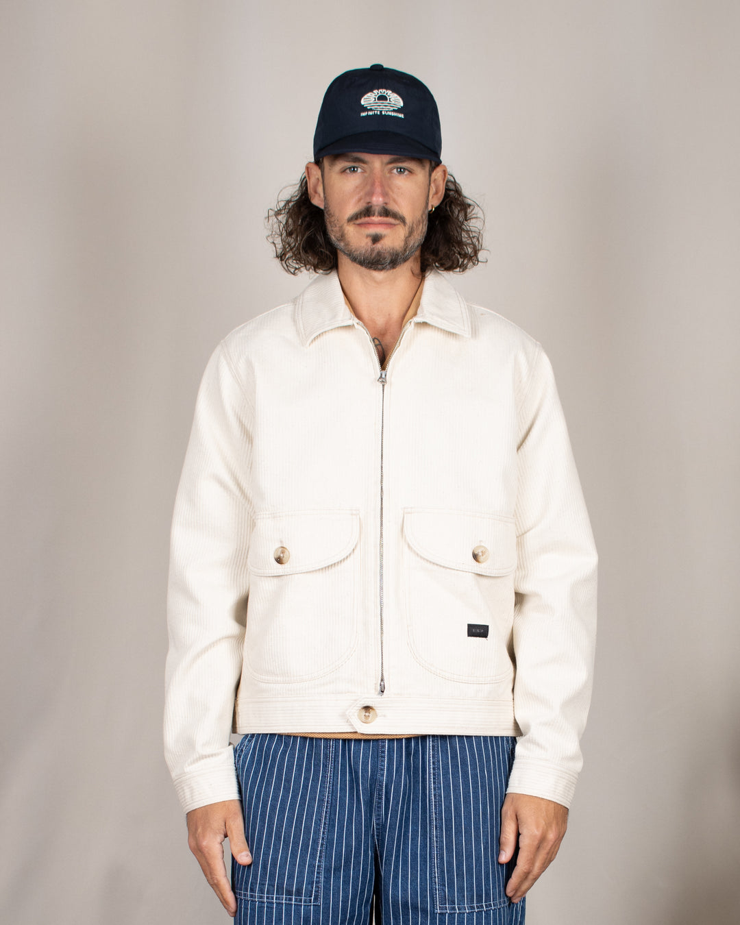 Work Jacket Seersucker Natural