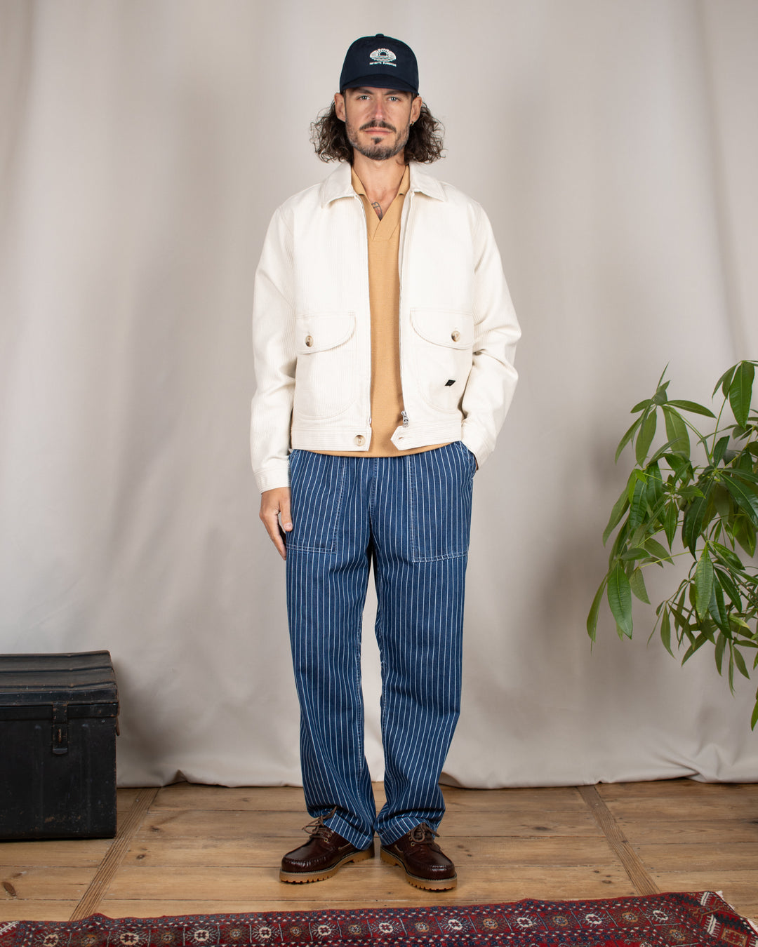 Work Jacket Seersucker Natural