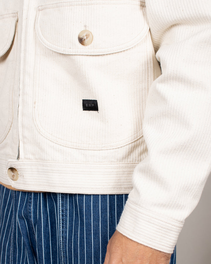 Work Jacket Seersucker Natural