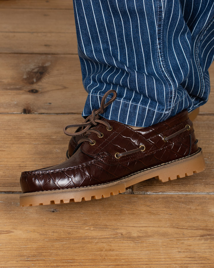 Ollie Boat Shoe Brown Croco Leather