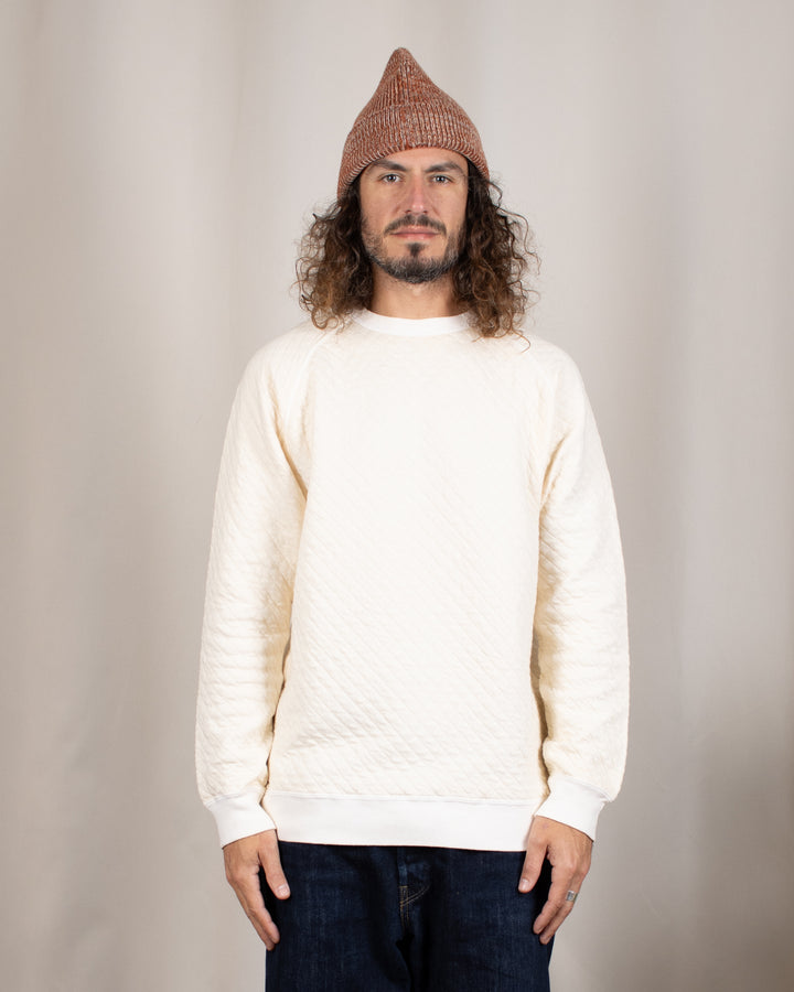 Quilt L/S Raglan Crew Sweat P-Natural
