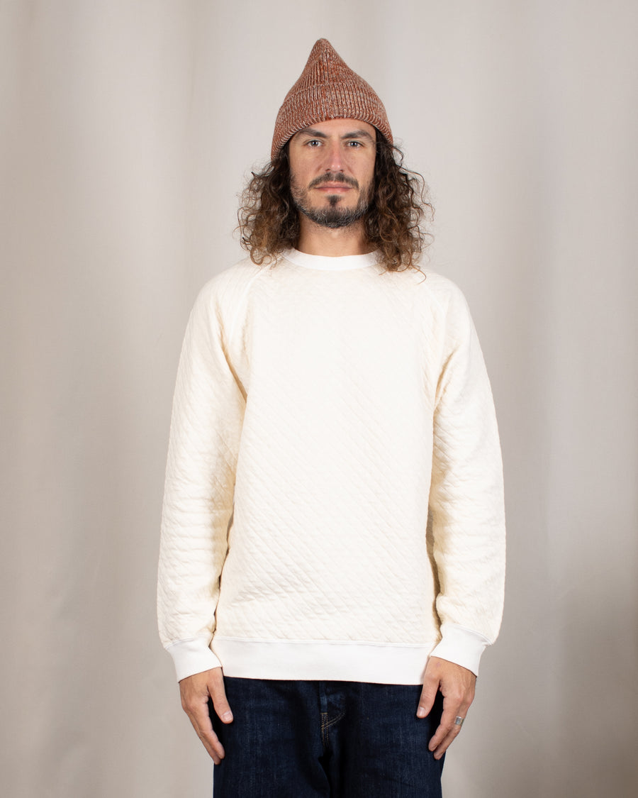 Quilt L/S Raglan Crew Sweat P-Natural
