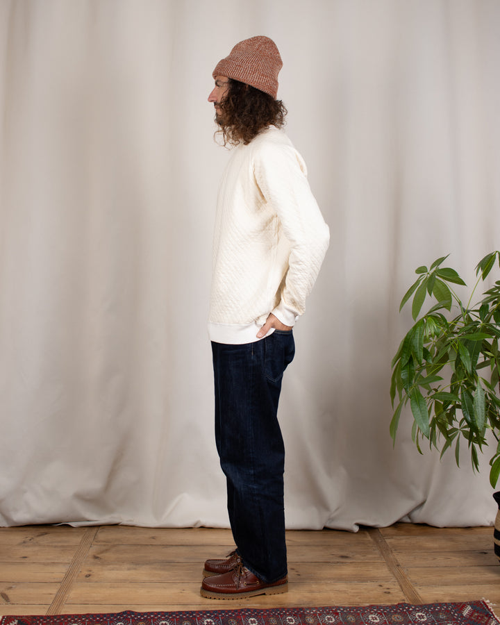 Quilt L/S Raglan Crew Sweat P-Natural