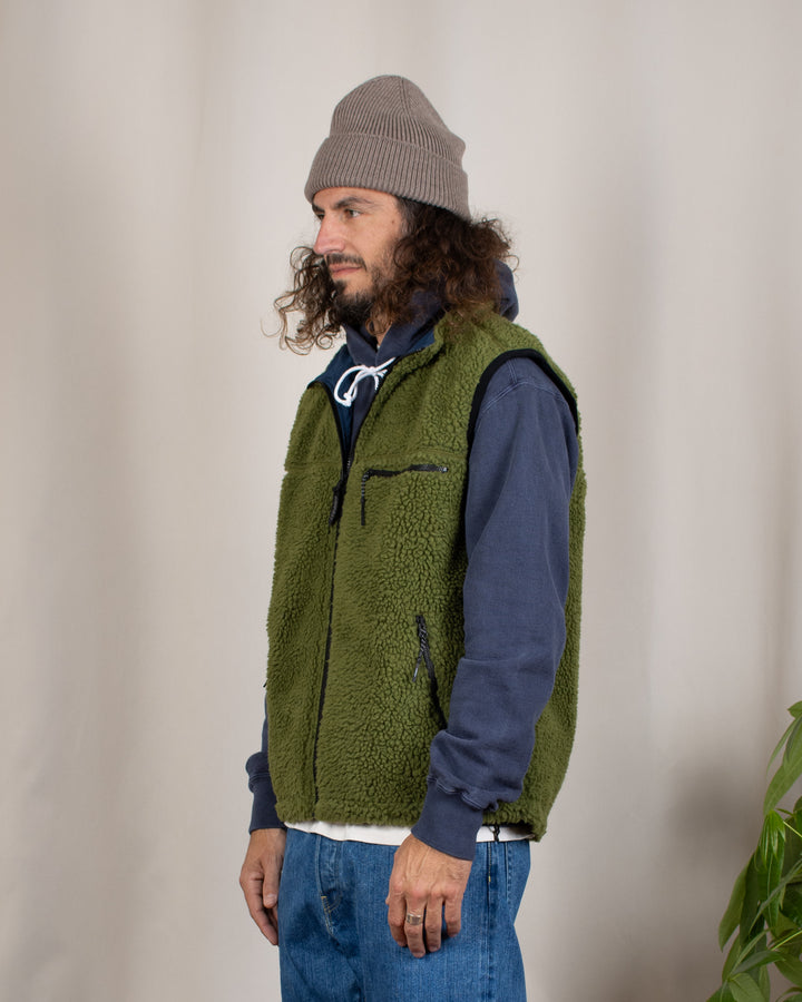 Reversible Sherpa Vest Olive/Dusty Navy