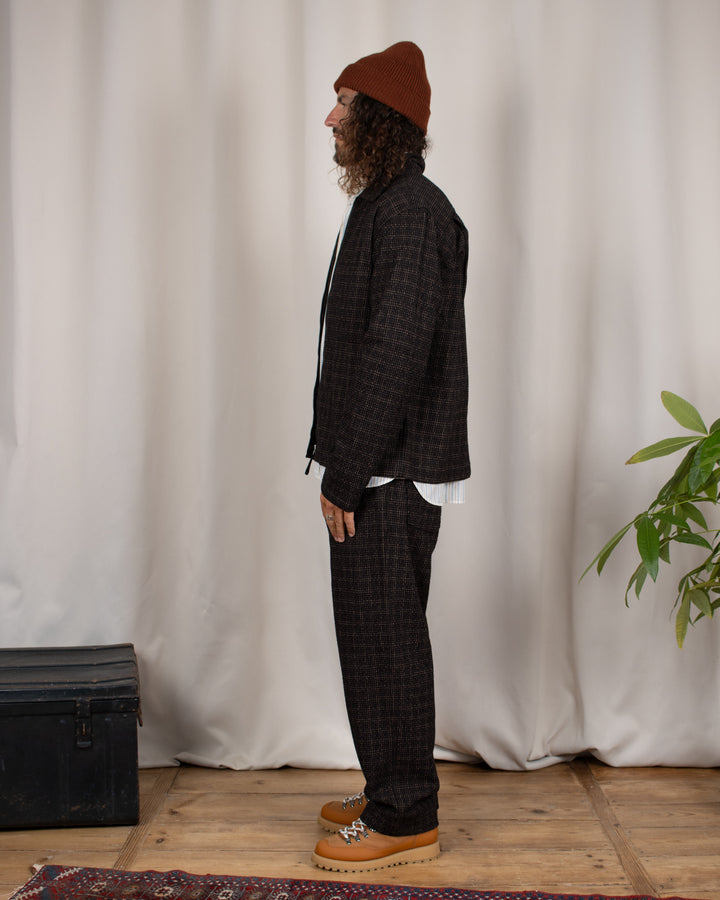 Zip Shirt Cedar Check Brown