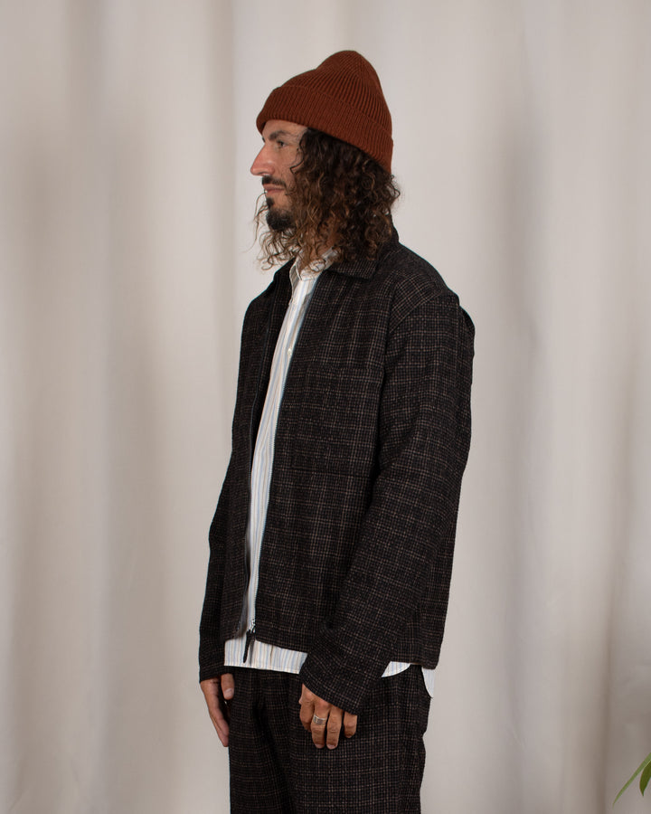 Zip Shirt Cedar Check Brown