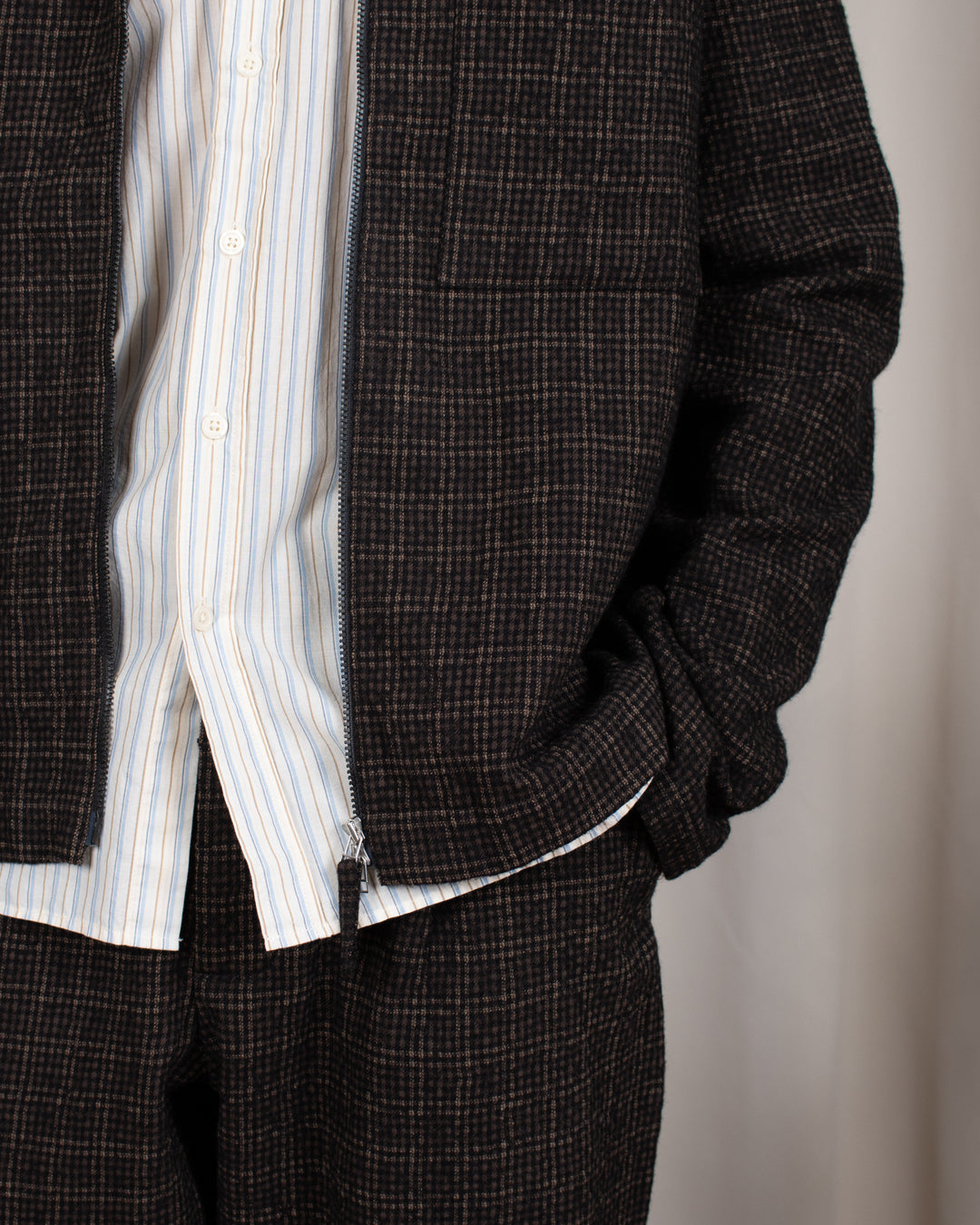 Zip Shirt Cedar Check Brown