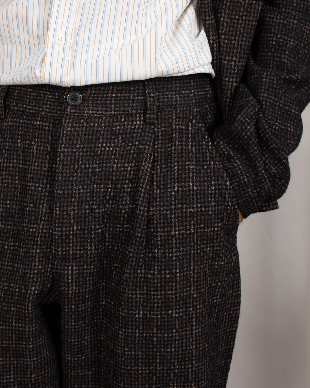 Duke Pant Cedar Check Brown