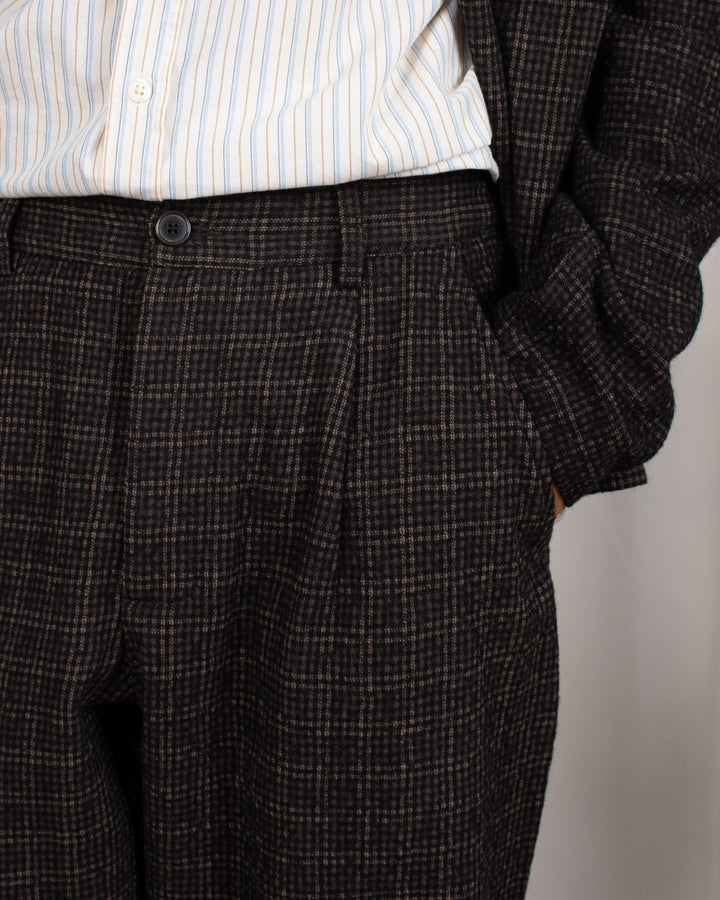 Duke Pant Cedar Check Brown