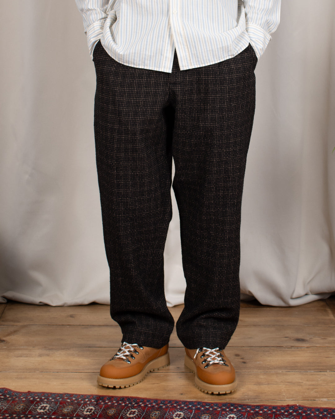 Duke Pant Cedar Check Brown