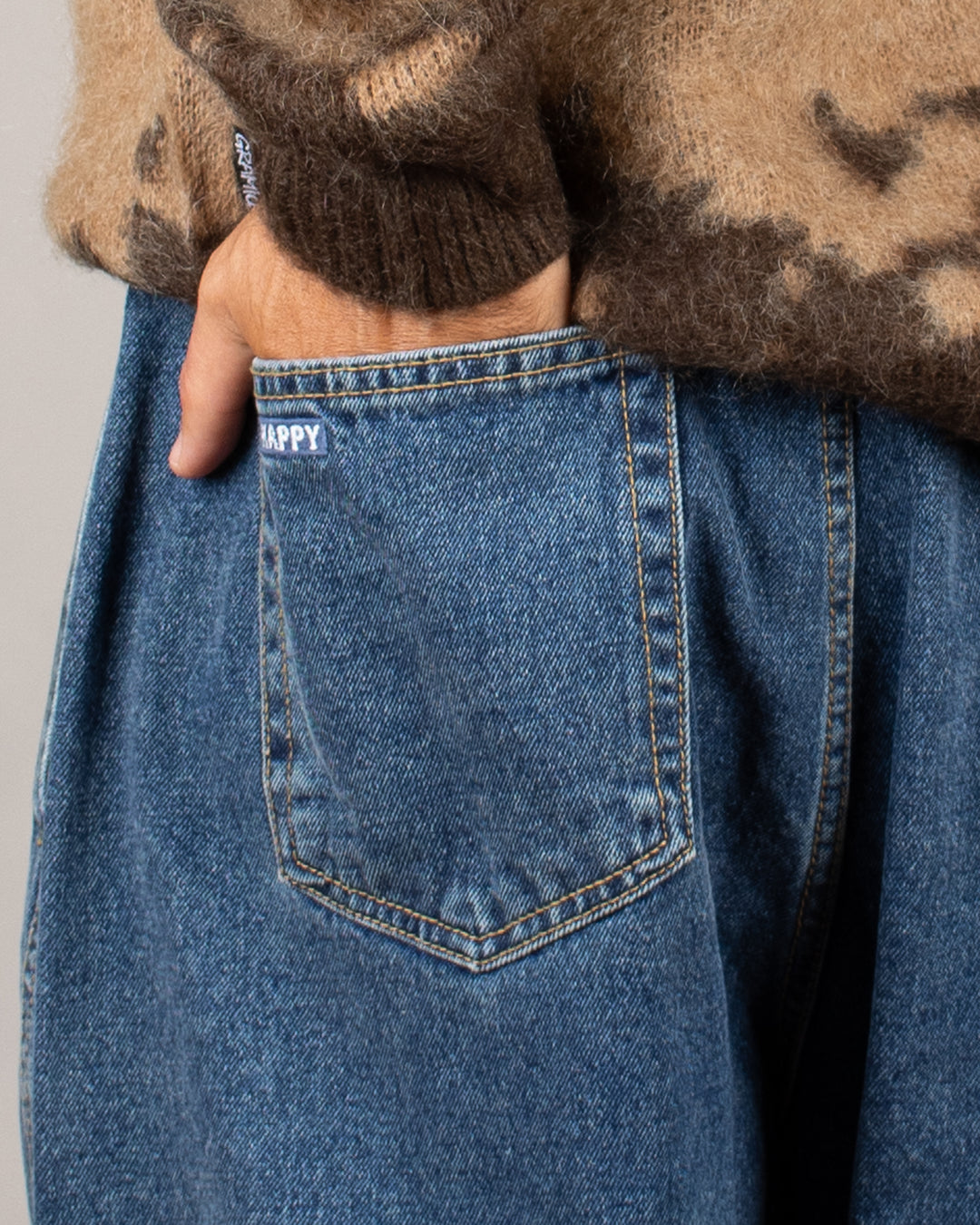 Washed Loose Denim Mid Blue