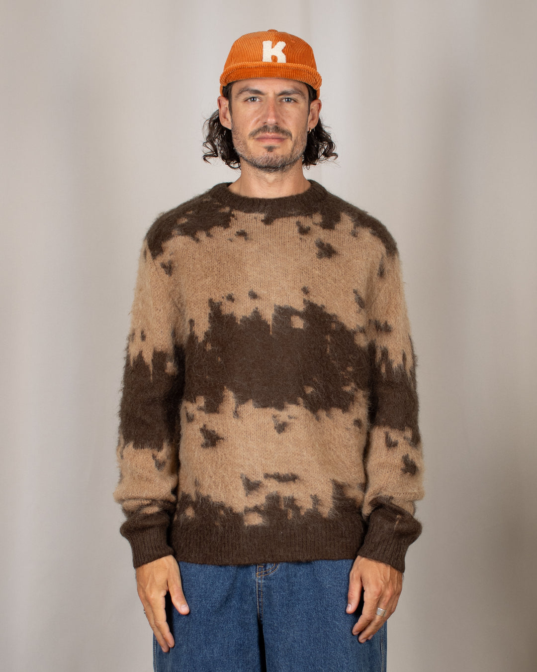 Mohair Splatter Sweater Taupe Splatter