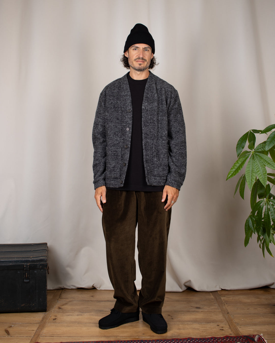 Advance Cardigan Wool Mix Knit Grey Marl