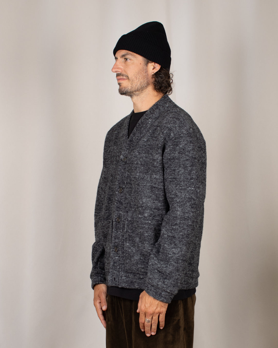 Advance Cardigan Wool Mix Knit Grey Marl