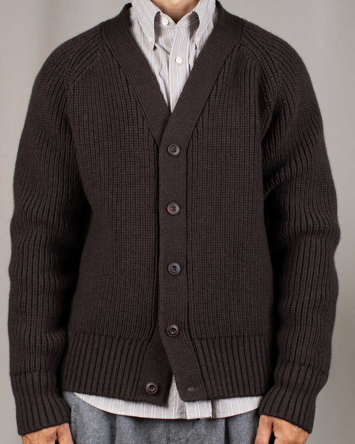 Guy Heavy Cardigan Dark Brown